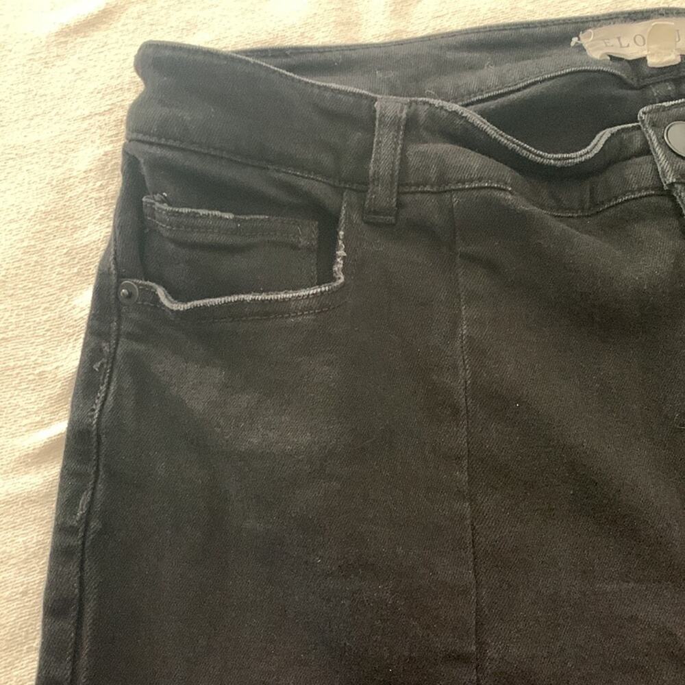 Eloquii womens 14 black denim jeans split leg - Picture 5 of 15